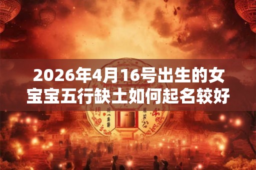 2026年4月16号出生的女宝宝五行缺土如何起名较好 2026年4月16号出生的女宝宝五行缺土如何起名较好