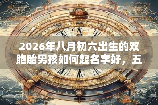2026年八月初六出生的双胞胎男孩如何起名字好,五行属什么? 2026年八月初六出生的双胞胎男孩如何起名字好,五行属什么?