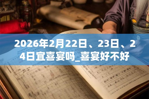 2026年2月22日、23日、24日宜喜宴吗_喜宴好不好