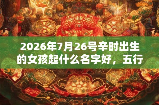 2026年7月26号辛时出生的女孩起什么名字好，五行属什么？