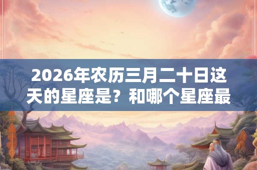 2026年农历三月二十日这天的星座是？和哪个星座最搭？
