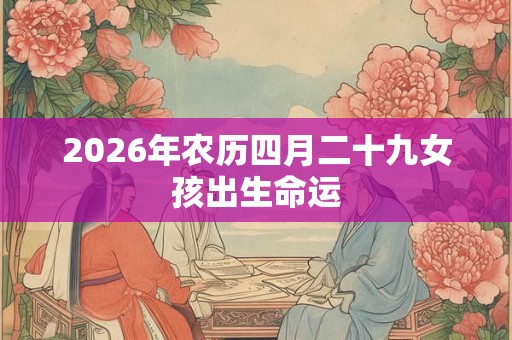 2026年农历四月二十九女孩出生命运