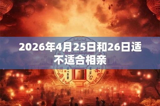 2026年4月25日和26日适不适合相亲 2026年4月25日和26日适不适合相亲
