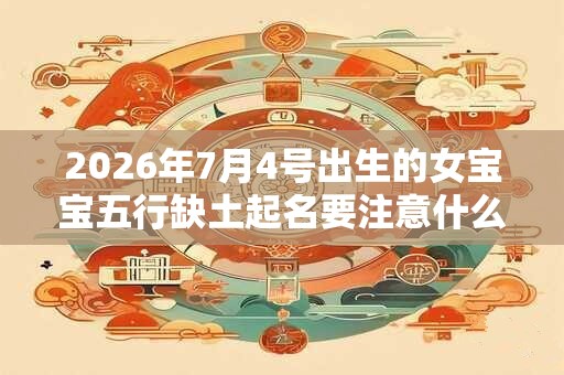 2026年7月4号出生的女宝宝五行缺土起名要注意什么 2026年7月4号出生的女宝宝五行缺土起名要注意什么