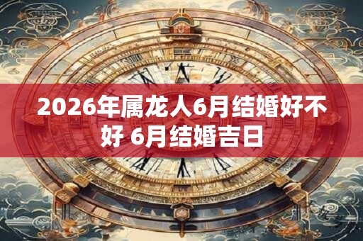2026年属龙人6月结婚好不好 6月结婚吉日 2026年属龙人6月结婚好不好 6月结婚吉日