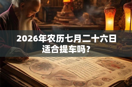 2026年农历七月二十六日适合提车吗？