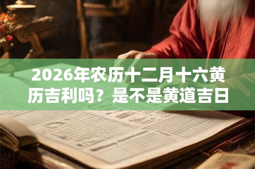 2026年农历十二月十六黄历吉利吗?是不是黄道吉日? 2026年农历十二月十六黄历吉利吗?是不是黄道吉日?