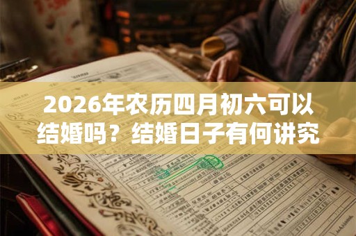 2026年农历四月初六可以结婚吗?结婚日子有何讲究? 2026年农历四月初六可以结婚吗?结婚日子有何讲究?