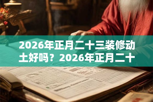 2026年正月二十三装修动土好吗?2026年正月二十三卦象? 2026年正月二十三装修动土好吗?2026年正月二十三卦象?