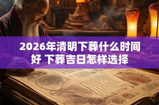 2026年清明下葬什么时间好 下葬吉日怎样选择 2026年清明下葬什么时间好 下葬吉日怎样选择