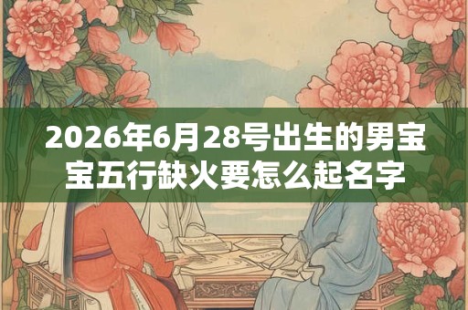 2026年6月28号出生的男宝宝五行缺火要怎么起名字