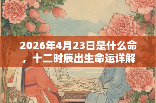 2026年4月23日是什么命,十二时辰出生命运详解 2026年4月23日是什么命,十二时辰出生命运详解