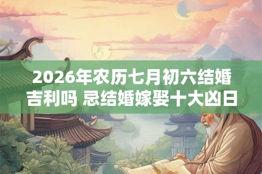 2026年农历七月初六结婚吉利吗 忌结婚嫁娶十大凶日