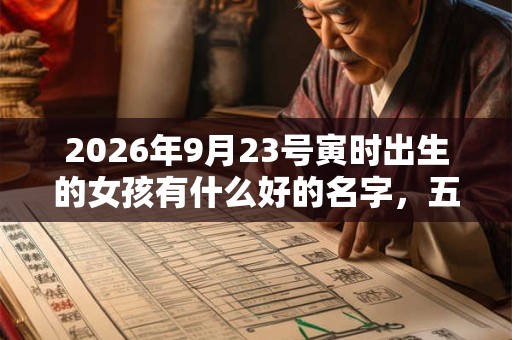 2026年9月23号寅时出生的女孩有什么好的名字，五行属什么