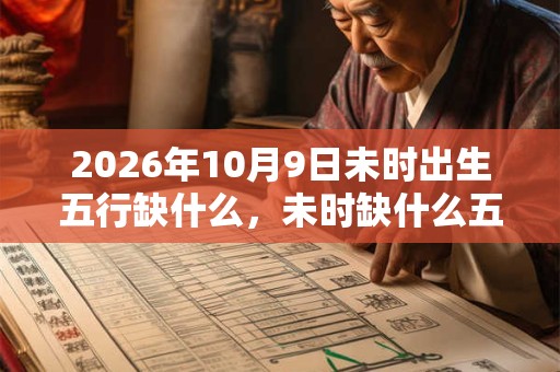 2026年10月9日未时出生五行缺什么，未时缺什么五行