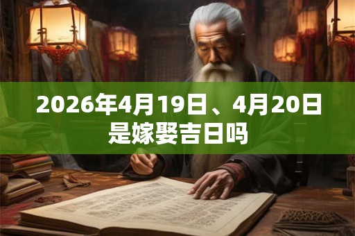2026年4月19日、4月20日是嫁娶吉日吗