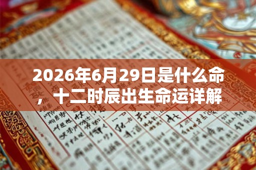 2026年6月29日是什么命,十二时辰出生命运详解 2026年6月29日是什么命,十二时辰出生命运详解