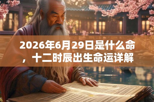 2026年6月29日是什么命，十二时辰出生命运详解