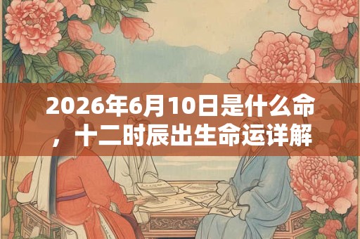 2026年6月10日是什么命，十二时辰出生命运详解
