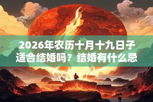 2026年农历十月十九日子适合结婚吗？结婚有什么忌讳？