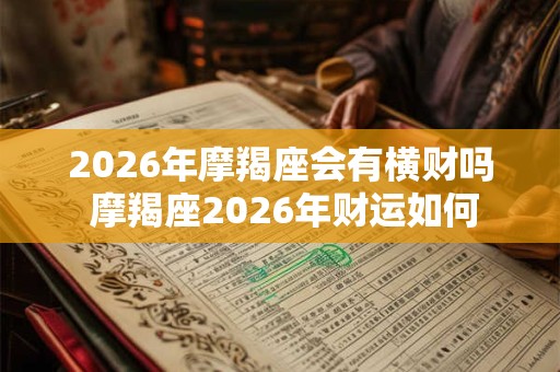 2026年摩羯座会有横财吗 摩羯座2026年财运如何