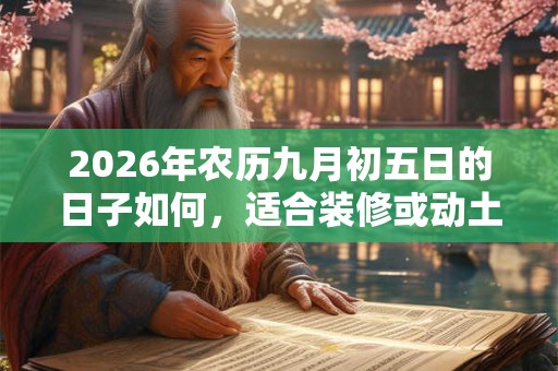 2026年农历九月初五日的日子如何,适合装修或动土吗? 2026年农历九月初五日的日子如何,适合装修或动土吗?