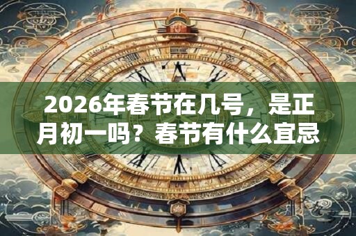 2026年春节在几号,是正月初一吗?春节有什么宜忌内容? 2026年春节在几号,是正月初一吗?春节有什么宜忌内容?