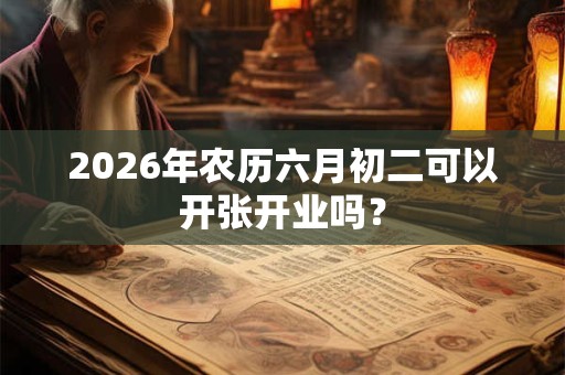 2026年农历六月初二可以开张开业吗？