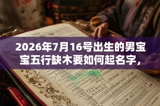2026年7月16号出生的男宝宝五行缺木要如何起名字，用什么字好