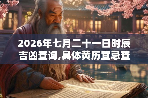 2026年七月二十一日时辰吉凶查询,具体黄历宜忌查询