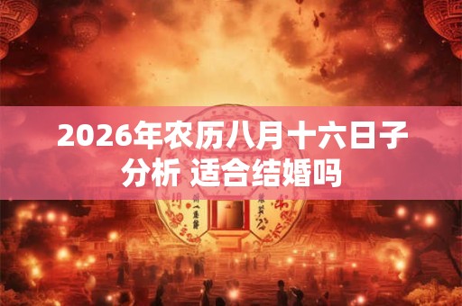 2026年农历八月十六日子分析 适合结婚吗