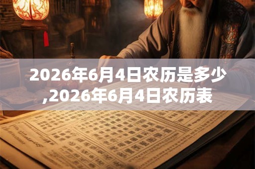 2026年6月4日农历是多少,2026年6月4日农历表