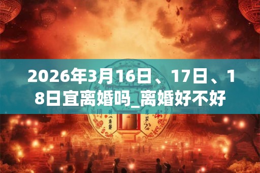2026年3月16日、17日、18日宜离婚吗_离婚好不好 2026年3月16日、17日、18日宜离婚吗_离婚好不好