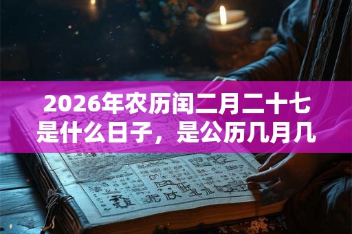 2026年农历闰二月二十七是什么日子,是公历几月几号? 2026年农历闰二月二十七是什么日子,是公历几月几号?