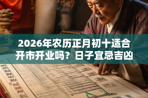 2026年农历正月初十适合开市开业吗？日子宜忌吉凶分析！