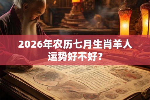 2026年农历七月生肖羊人运势好不好？