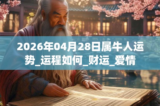 2026年04月28日属牛人运势_运程如何_财运_爱情 2026年04月28日属牛人运势_运程如何_财运_爱情
