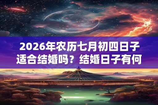 2026年农历七月初四日子适合结婚吗？结婚日子有何讲究？
