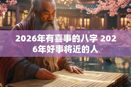 2026年有喜事的八字 2026年好事将近的人
