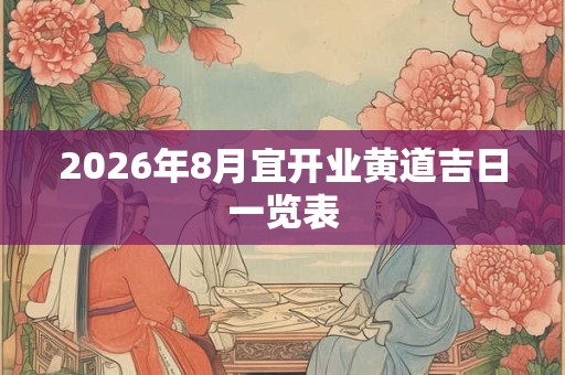 2026年8月宜开业黄道吉日一览表 2026年8月宜开业黄道吉日一览表