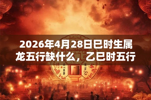 2026年4月28日巳时生属龙五行缺什么,乙巳时五行缺什么 2026年4月28日巳时生属龙五行缺什么,乙巳时五行缺什么