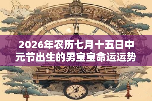 2026年农历七月十五日中元节出生的男宝宝命运运势解析