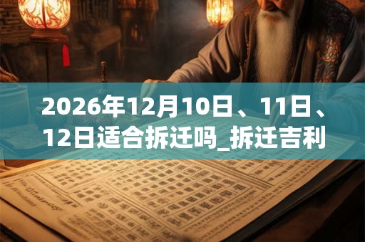 2026年12月10日、11日、12日适合拆迁吗_拆迁吉利吗 2026年12月10日、11日、12日适合拆迁吗_拆迁吉利吗