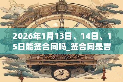 2026年1月13日、14日、15日能签合同吗_签合同是吉日吗 2026年1月13日、14日、15日能签合同吗_签合同是吉日吗