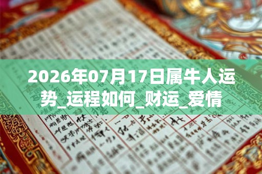 2026年07月17日属牛人运势_运程如何_财运_爱情 2026年07月17日属牛人运势_运程如何_财运_爱情