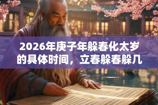2026年庚子年躲春化太岁的具体时间，立春躲春躲几个小时？