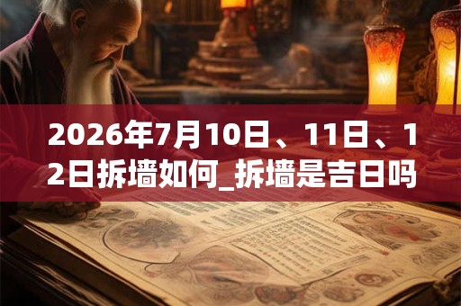 2026年7月10日、11日、12日拆墙如何_拆墙是吉日吗 2026年7月10日、11日、12日拆墙如何_拆墙是吉日吗