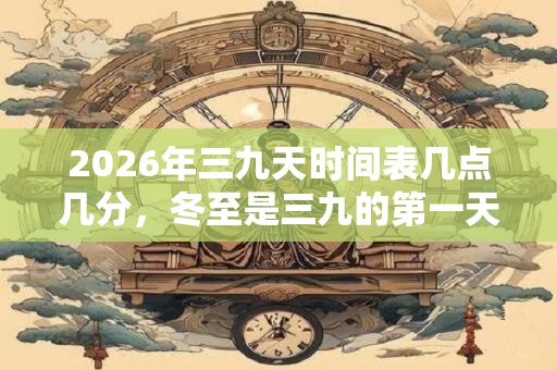 2026年三九天时间表几点几分,冬至是三九的第一天吗? 2026年三九天时间表几点几分,冬至是三九的第一天吗?
