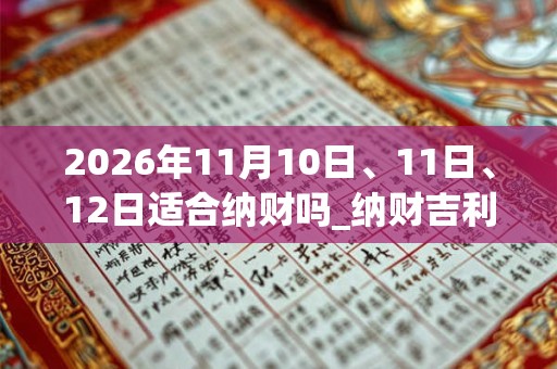 2026年11月10日、11日、12日适合纳财吗_纳财吉利吗