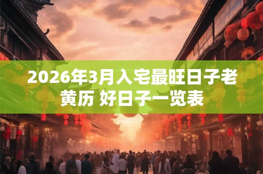 2026年3月入宅最旺日子老黄历 好日子一览表 2026年3月入宅最旺日子老黄历 好日子一览表